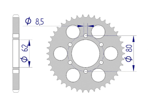 AFAM Rear alu sprocket  #428 YAMAHA