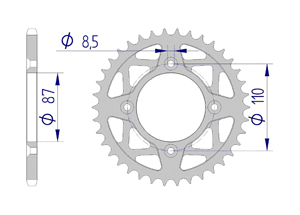 AFAM Rear alu sprocket  #520 YAMAHA TY 250