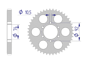 AFAM Rear alu sprocket  #530