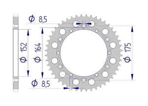 AFAM Rear alu sprocket  #520 YAMAHA