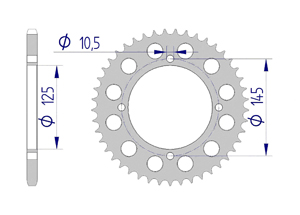 AFAM Rear alu sprocket  #520 YAMAHA XT 600 E 90 – 03