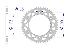 AFAM Rear alu sprocket  #520