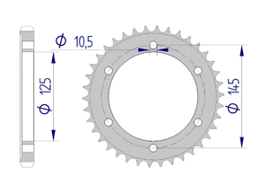 AFAM Rear alu sprocket  #530 YAMAHA