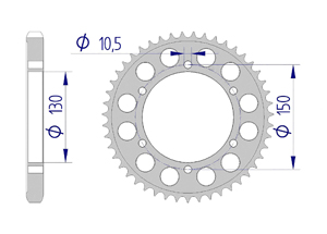 AFAM Rear alu sprocket  #530