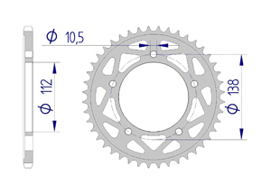 AFAM Rear alu sprocket  #520 YAMAHA YZF-R1 1000