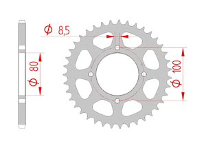 rear steel sprocket 520 suzuki