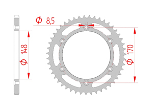 rear steel sprocket 520 cagiva