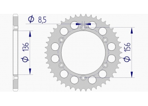 AFAM Rear alu sprocket  #520