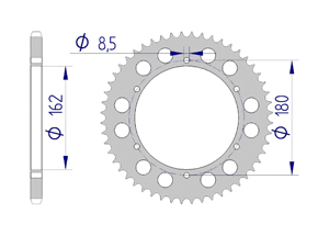 AFAM Rear alu sprocket  #520 SUZUKI PE 250 79 – 82