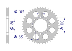 AFAM Rear alu sprocket  #520