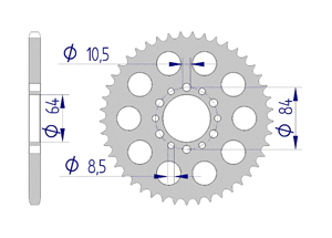 AFAM Rear alu sprocket  #520