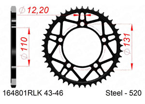 Rear steel sprocket #520