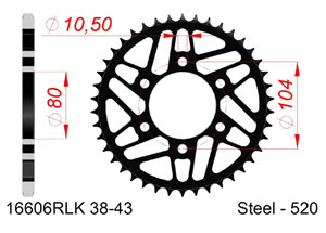 Rear steel sprocket #520