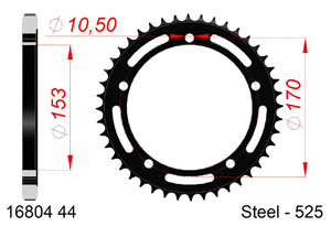 Rear Steel Sprocket #525