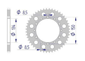 AFAM Rear alu sprocket  #520