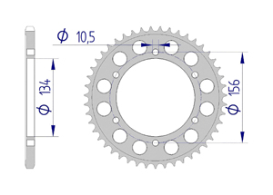 AFAM Rear alu sprocket  #520