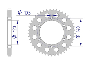 AFAM Rear alu sprocket  #525 ZX6R