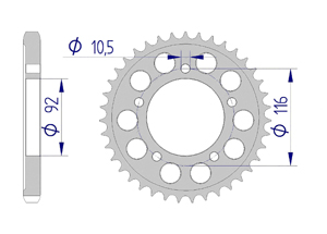 AFAM Rear alu sprocket  #530