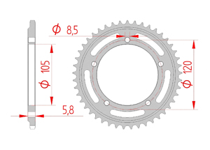 rear steel sprocket 415 aprilia