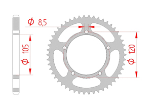 rear steel sprocket 428 mbk