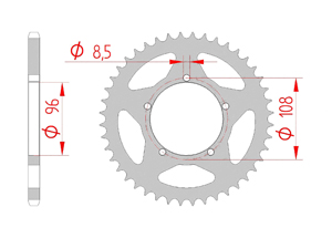 rear steel sprocket 520 aprilia