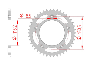 rear steel sprocket 520 aprilia