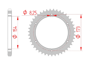 rear steel sprocket 525 aprilia