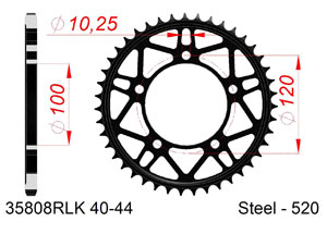 Rear steel sprocket #520