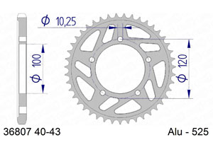 AFAM Rear alu sprocket  #525 APRILIA