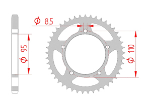 rear steel sprocket 428 cagiva