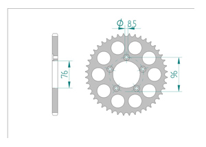 rear steel sprocket 520 cagiva