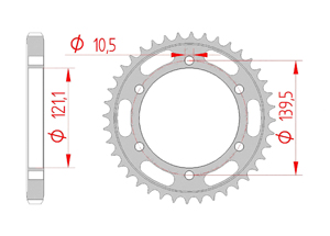 rear steel sprocket 530 cagiva