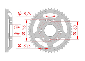 rear steel sprocket 420 derbi