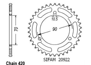 Rear sprocket TT Esjot