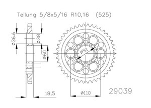 Rear sprocket Esjot