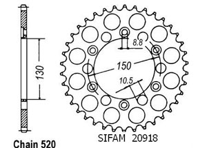 Rear sprocket TT Esjot