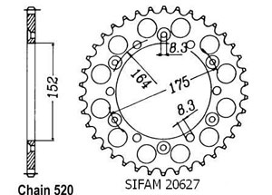 Rear sprocket TT Esjot