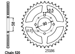 Rear sprocket Esjot