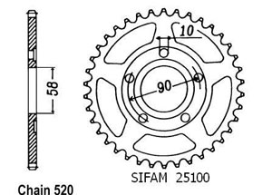 Rear sprocket Esjot