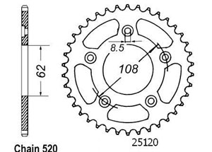 Rear sprocket Esjot