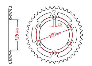 Rear sprocket TT Esjot Ultralight