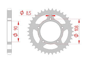 rear steel sprocket 530 ducati