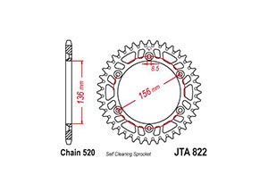 Rear sprocket TT Esjot