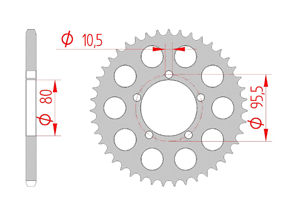 rear steel sprocket 520 gilera