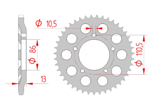 rear steel sprocket 520 gilera