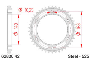 Rear steel sprocket #525