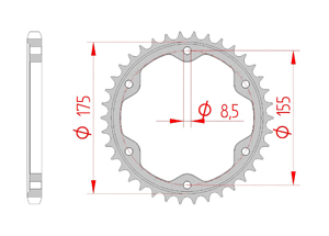 Rear steel sprocket #525 KTM 1290 R Superduke R