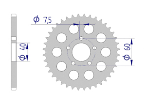 AFAM Rear alu sprocket  #415 KTM SX 50 LC Pro Senior 09 – 13