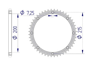 AFAM Rear alu sprocket  #520