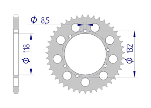 AFAM Rear alu sprocket  #520